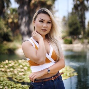 White and Yellow Crop Top